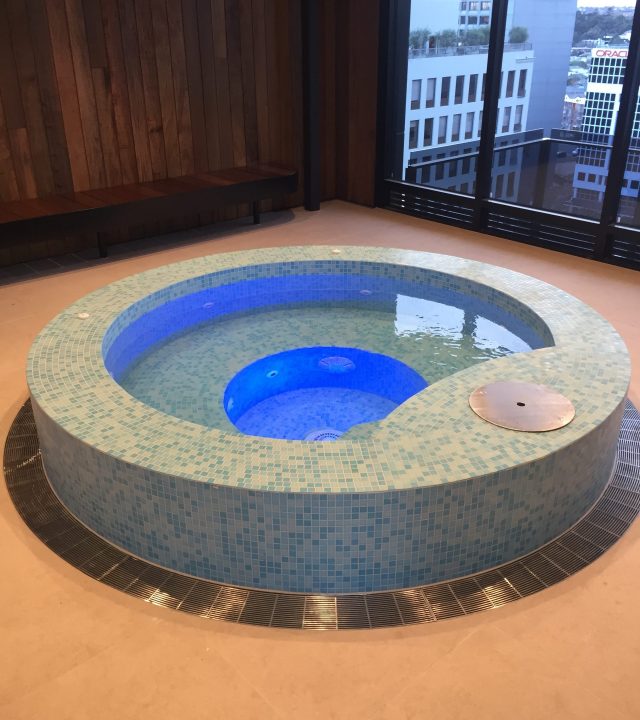 Finished Curved Spa